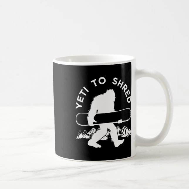 Taza De Café Snowboarder Yeti T Shirt (Derecha)