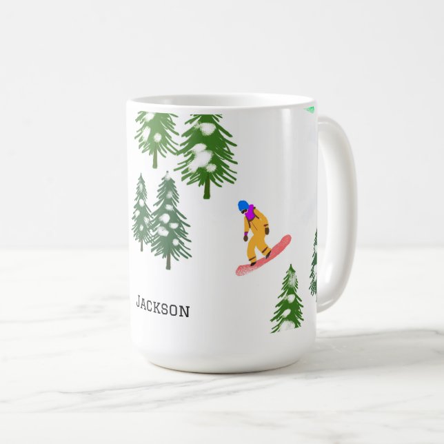 Taza De Café Snowboarders Freeride Personalizados Snowboard (Anverso derecho)