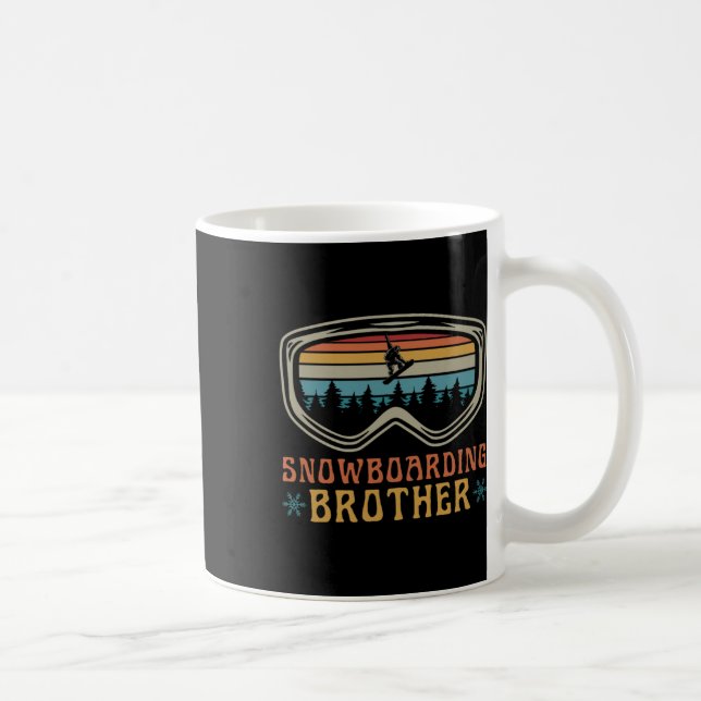 Taza De Café Snowboarding Brother Mating Family Snowboard Tri (Derecha)