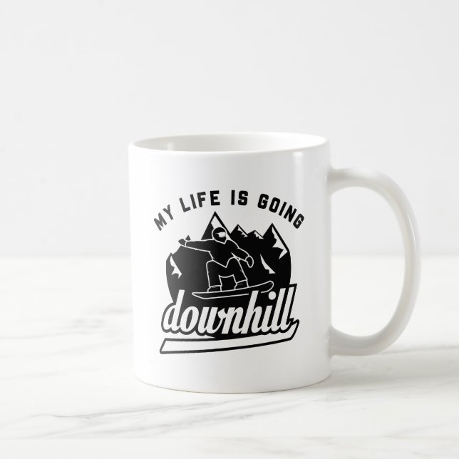 Taza De Café Snowboarding de descenso (Derecha)