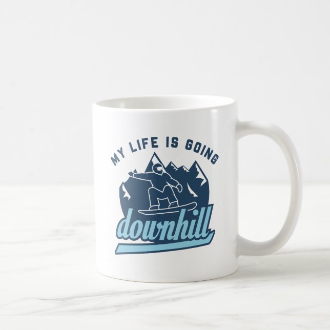 Taza De Café Snowboarding de descenso (Derecha)