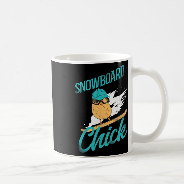 Taza De Café Snowboarding Snowboard Pollo de pollo cosechado (Derecha)