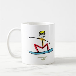 Taza De Café Snowboarding Stickman