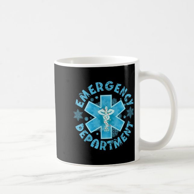Taza De Café Snowflake Emergency Department Winter Er Ed Nurse  (Derecha)
