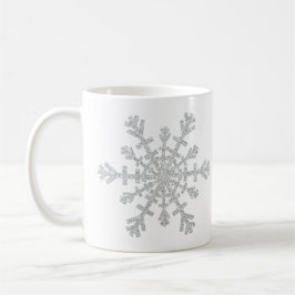 Taza De Café Snowflake, Purpurina de plata de invierno para Nav
