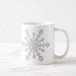 Taza De Café Snowflake, Purpurina de plata de invierno para Nav