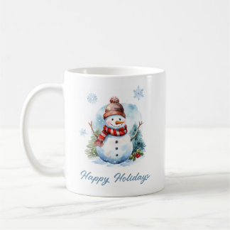 Taza De Café Snowflake Snowman Mug – Custom Winter Gift