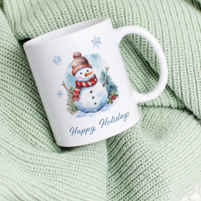 Taza De Café Snowflake Snowman Mug – Custom Winter Gift (Subido por el creador)