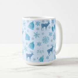 Taza De Café Snowflakes, Reindeer & Elegant Holiday Design