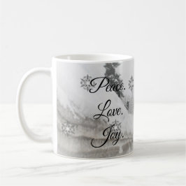 Taza De Café Snowflakes Snowflakes Navidades sketch blanco negr