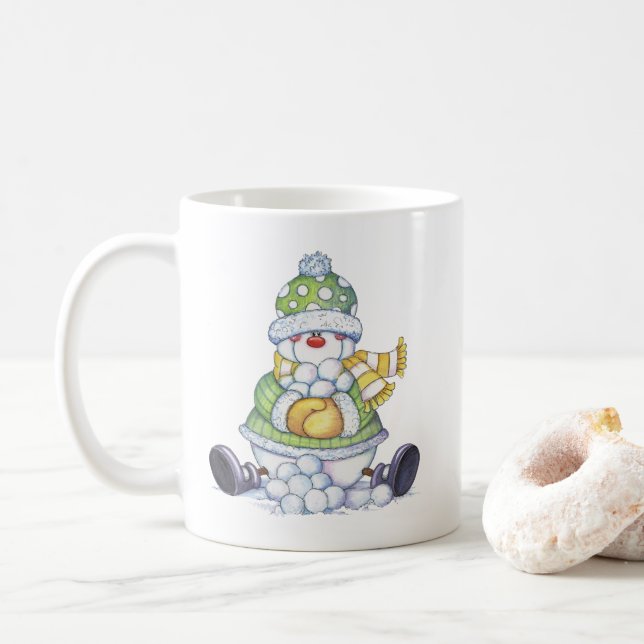 Taza De Café Snowman (Con donut)