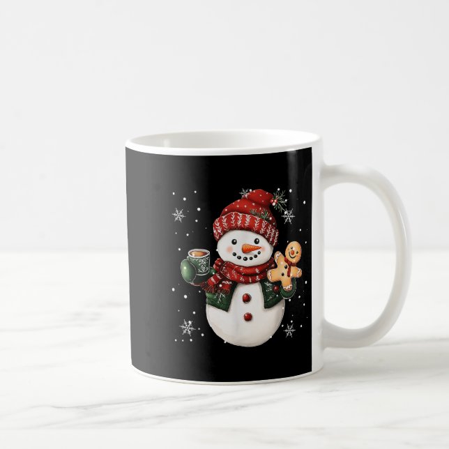 Taza De Café Snowman Beanie Coffee Latte Ginggerbread Merry Chr (Derecha)