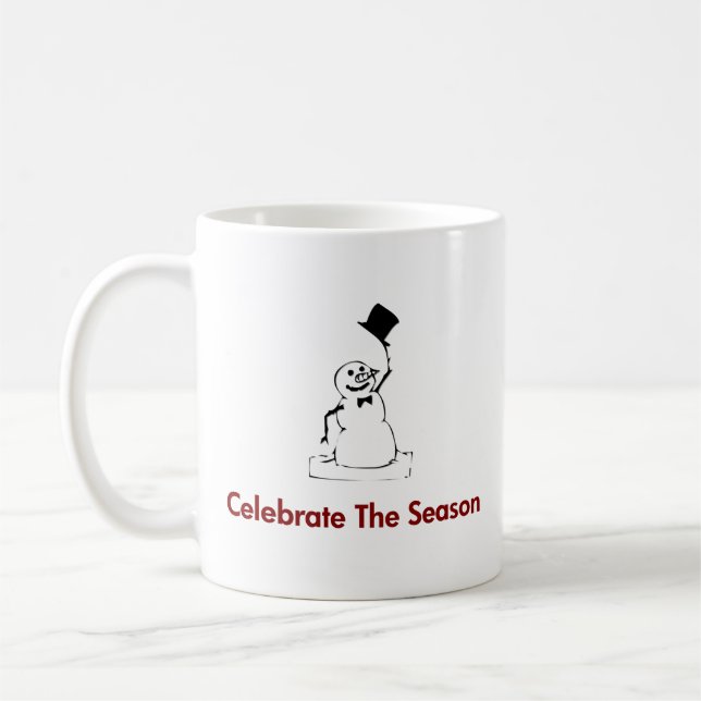 Taza De Café Snowman celebra la temporada (Izquierda)