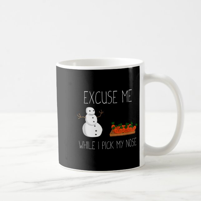 Taza De Café Snowman Cking Nose. Funny Christmas Pun. Boys Men  (Derecha)