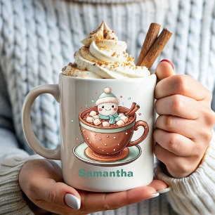 Taza De Café snowman de divertidas festividades personalizadas