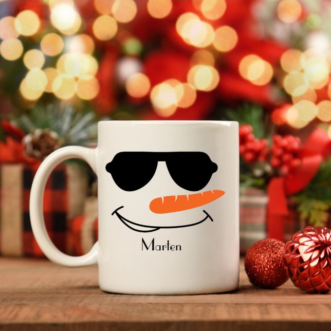 Taza De Café Snowman de gafas de sol Guay personalizadas (Subido por el creador)