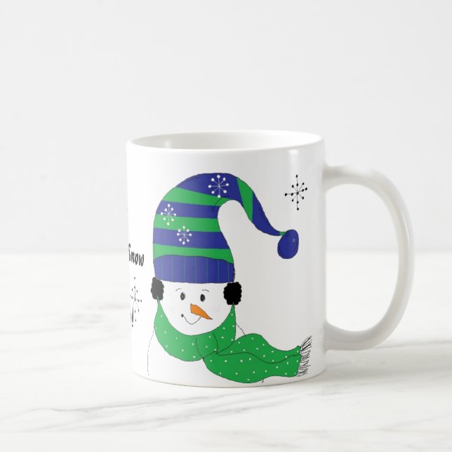 Taza De Café Snowman deja que la nieve (Derecha)