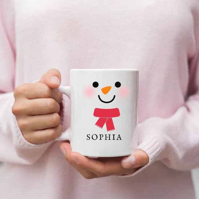 Taza De Café Snowman Face Mug , Nombre personalizado Café Holid (Subido por el creador)