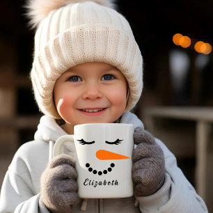 Taza De Café Snowman Face Mug Personalizado Holiday Mug