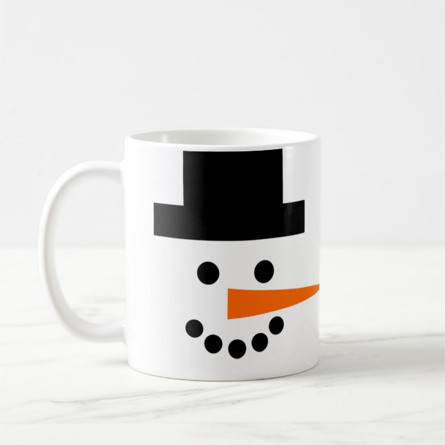 Taza De Café Snowman Face Winter Holiday (Izquierda)
