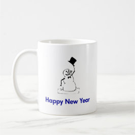 Taza De Café Snowman Feliz Año Nuevo