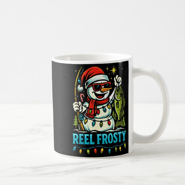 Taza De Café Snowman Fishing Christmas Holiday Festive Winter F (Derecha)
