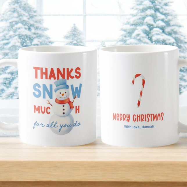 Taza De Café Snowman Gracias A La Nieve Mucho Regalo (Subido por el creador)