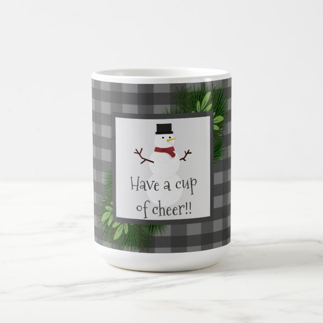 Taza De Café Snowman Gray Buffalo Tapado Mug (Centro)