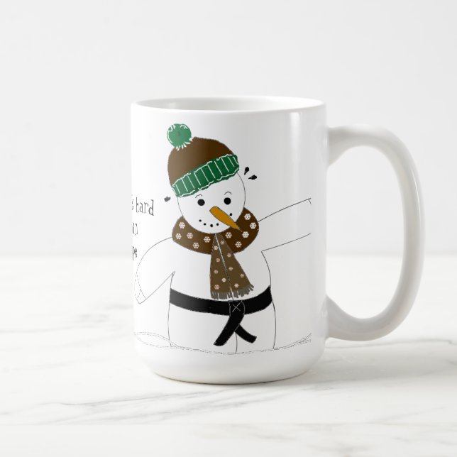 Taza De Café Snowman haciendo artes marciales (Derecha)