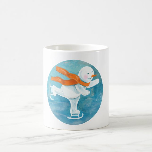 Taza De Café Snowman Ice Skater (Centro)