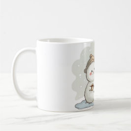 Taza De Café Snowman Melting Over Hot Coffee & Sun