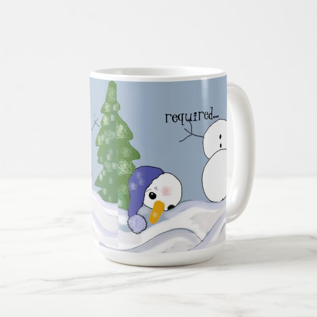 Taza De Café Snowman necesita ayuda graciosa (Anverso derecho)