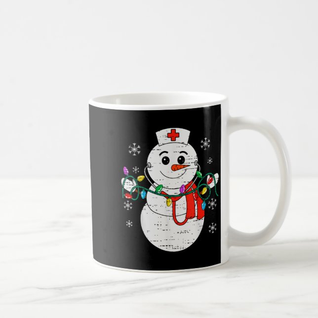 Taza De Café Snowman Nurse Christmas Stethoscope Xmas Scrub Top (Derecha)