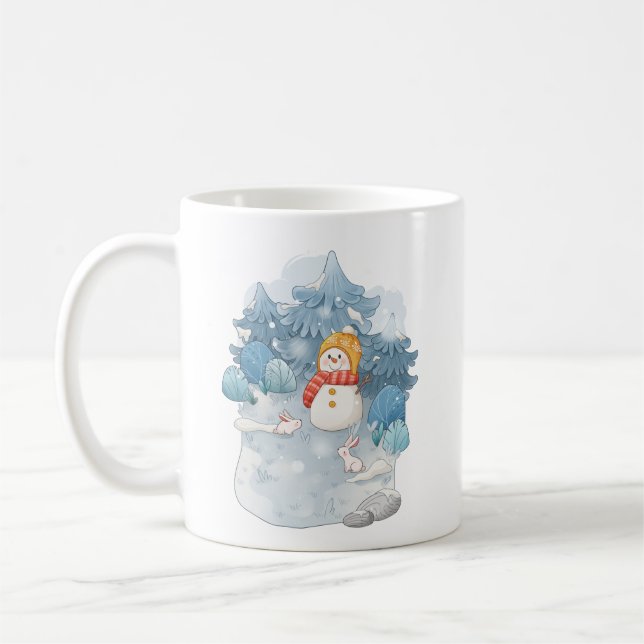 Taza De Café Snowman & Rabbits Mug, el invierno de Wonderland (Izquierda)