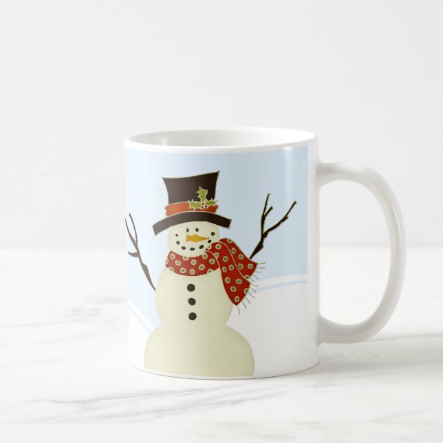 Taza De Café Snowman y Tree Navidad Mug (Derecha)