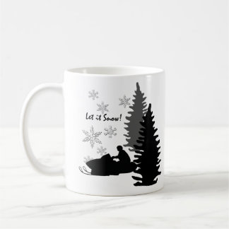 Taza De Café Snowmobile deja que la nieve