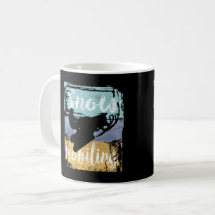 Taza De Café Snowmobile estilo retro estilo moto de nieve