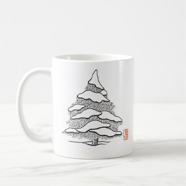 Taza De Café Snowowley Evergreen Hot Cocoa Classic Mug (Izquierda)