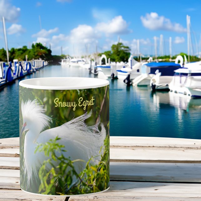 Taza De Café Snowy Egret (Subido por el creador)