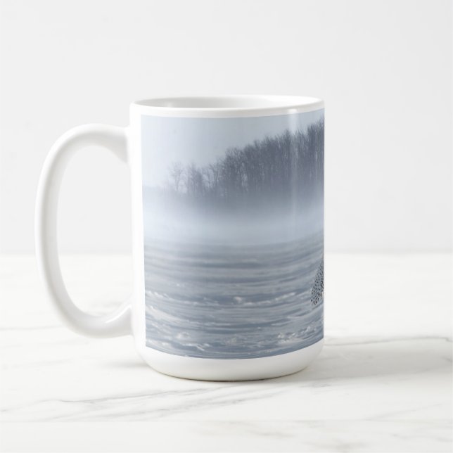 Taza De Café Snowy Owl Flying In Winter (Izquierda)