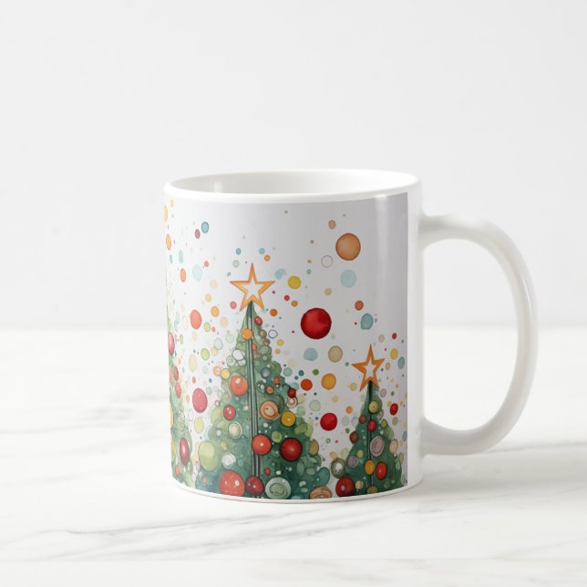 Taza De Café Snowy Pine Tree Winter Scene (Derecha)