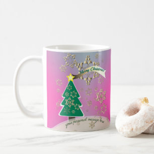 Taza De Café Snowy Purple Christmas Tree Scene