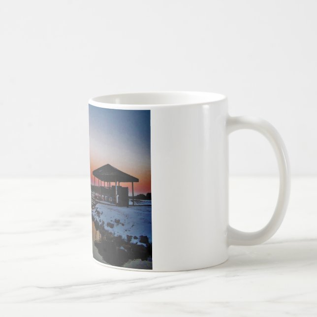 Taza De Café Snowy Sunset at Lake Arrowhead (Derecha)