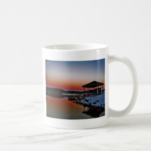 Taza De Café Snowy Sunset at Lake Arrowhead