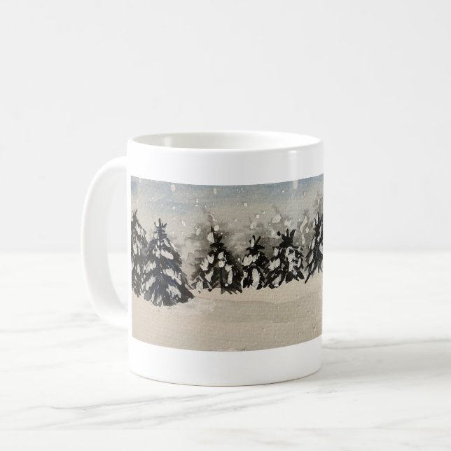 Taza De Café Snowy Trees Mug (Anverso izquierdo)
