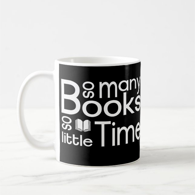 Taza De Café So viele Bücher so wenig Zeit - Bücherwurm Zitat (Izquierda)