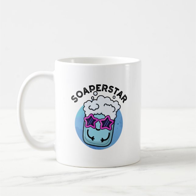 Taza De Café Soaperstar Funny Superstar Soap Pun (Izquierda)