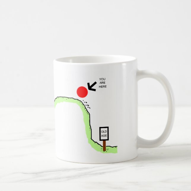 Taza De Café Sobre la colina - humor del cumpleaños (Derecha)