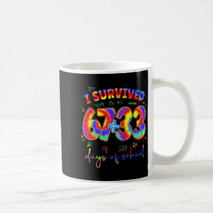 Taza De Café Sobreviví 100 Días De Escuela Tiedye Profesor Dive