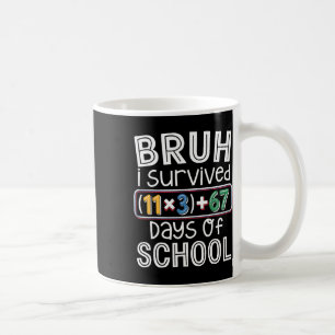 Taza De Café Sobreviví 100 Días Escuela Bruh Ecuación Matemátic